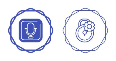 Vites kronometre sembolünün yanında mavi mikrofon simgesi