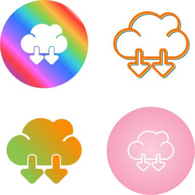 Bulut ve bulut simgeleri. beyaz arkaplanda renk tam kümesi.