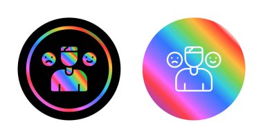 Duygularla çevrili kişiyi gösteren renkli simgeler