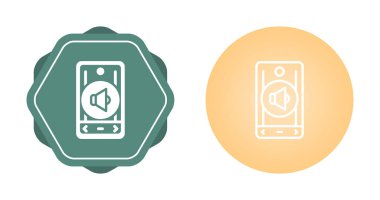 Ses simgesi ile modern akıllı telefonun vektör çizimi