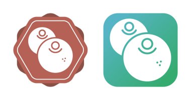 Renkli rozetlerin içinde iki soyut dairesel şekil