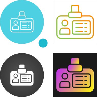 Kimlik kartı web simgeleri basit tasarım