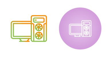 Bilgisayar Satırı Simgesi, İzole Vektör İllüstrasyonu