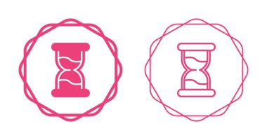 Pink hourglass icons inside circular borders