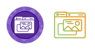 Resim pencerelerini gösteren renkli web tarayıcı simgeleri