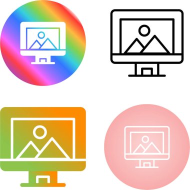 Bilgisayar İzleme Simgesi, Beyaz Arkaplanda İzole Edilmiş Gösterge İşareti, Vektör Resimleri 