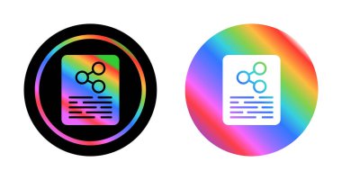 Colorful gradient icons displaying document sharing symbols