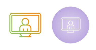 Bilgisayar Basit Simgesi, Beyaz Arkaplanda Vektör İllüstrasyonu 