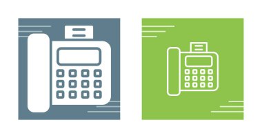 Modern iletişim cihazlarını gösteren faks makinesi simgeleri