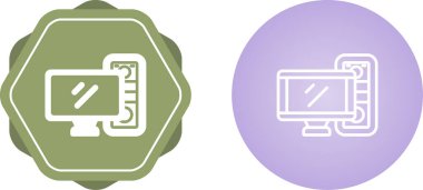 Bilgisayar Simgesi Beyaz Arkaplanda İzole Edildi, Vektör Resimleri 