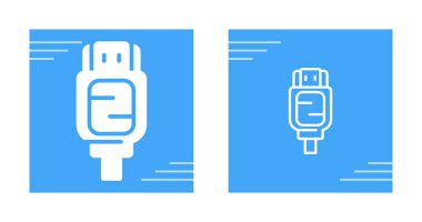 Hdmi Vektör Simgesi Beyaz Arkaplanda izole edildi. Yüksek Kaliteli Düz Stil Modern Görüntü Yüksek Tanımlı Kablo Sembolü