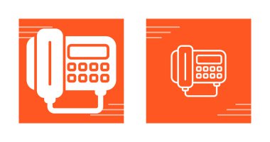 Turuncu arka planda retro ofis telefon simgeleri