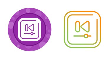 Colorful media player icons featuring rewind symbols