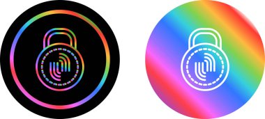 Dairesel eğimleri gösteren renkli asma kilit simgeleri