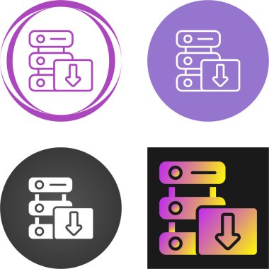 İndirme simgelerini gösteren veri sunucu simgeleri