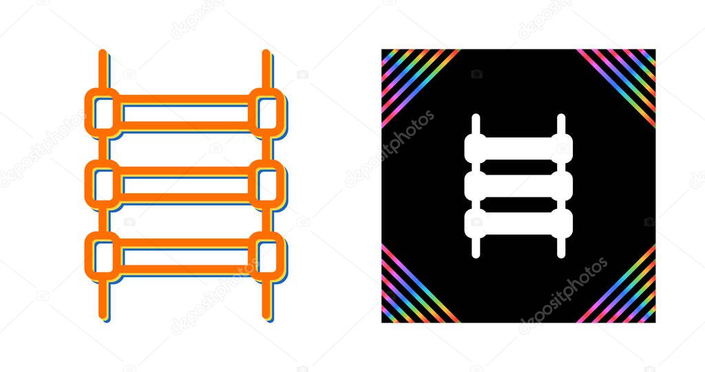 Set of track rails icons isolated on white background, vector illustration