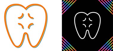 Diş sağlığı kliniği logo şablonu, diş simgesi, vektör illüstrasyonu