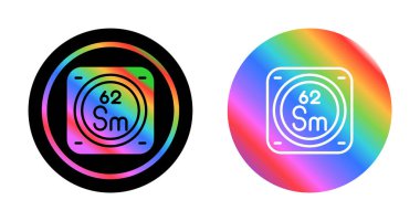 Samaryum kimyasal element simgeleri vektör illüstrasyonu
