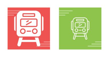 Kırmızı ve yeşil arkaplanlarda biçimlendirilmiş tren simgeleri