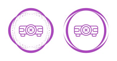 Beyaz arkaplanda izole edilmiş projektör simgesi seti, vektör illüstrasyonu   