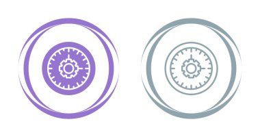 Soyut çizgileri olan iki dairesel dişli simgesi