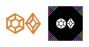 Beyaz arkaplanda izole kristal simgeleri seti