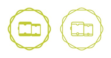 Çemberin içinde iki yeşil çizili sim kart simgesi