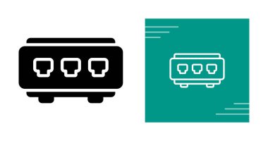 Ethernet Anahtar Simgesi. Modern İllüstrasyon taslağı. Vektör Resimleri Beyazda İzole Edildi 