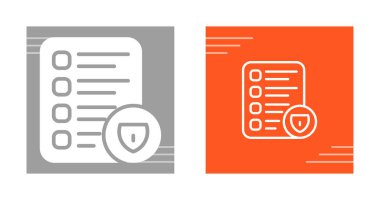 Güvenli kontrol listesi simgeleri ayarlandı, vektör illüstrasyonu
