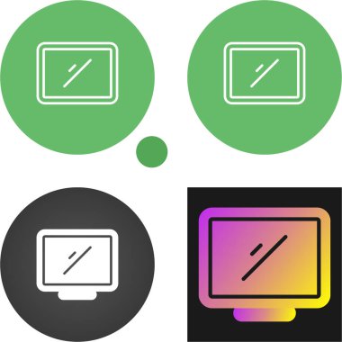 Bilgisayar web simgesi vektör illüstrasyonunu izle