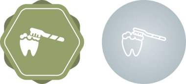 Diş sağlığı kliniği logo şablonu, diş simgesi, vektör illüstrasyonu 