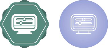 Masaüstü Bilgisayar Modern Simgesi Beyaz Arkaplanda İzole Edildi