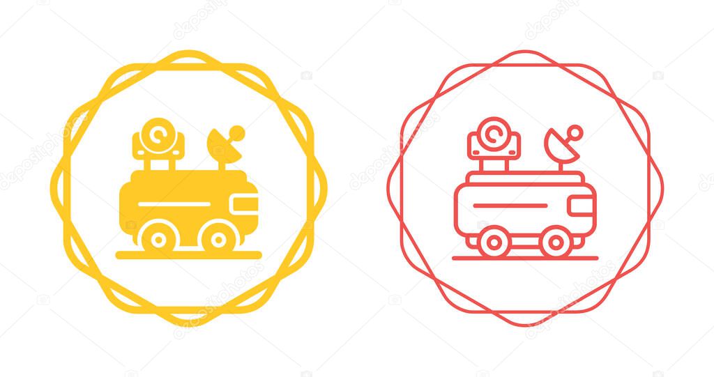 Van an antenna outline vector icon. Thin line black van an antenna icon, flat vector simple element illustration from editable mechanicians concept isolated stroke on white background