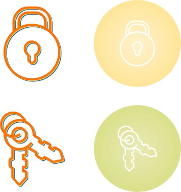 asma kilit simgesi seti, güvenlik işareti beyaz arkaplanda izole edildi. 