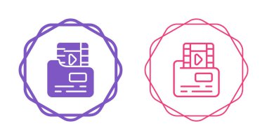 Video kartları gösteren mor ve pembe simgeler