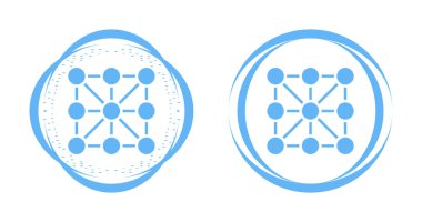 Bağlı noktaların yer aldığı mavi soyut ağ simgeleri