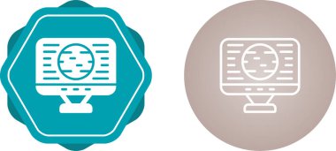 bilgisayar monitörü ikon vektör illüstrasyon tasarımı