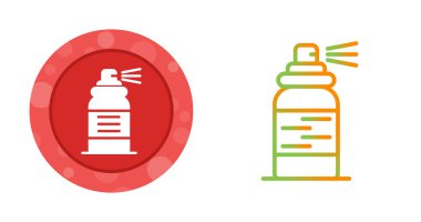 Dairesel kırmızı arkaplanı olan sprey şişe simgesi