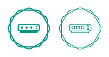 Dairelerin içinde iki tane ağ ana hatlı ağ geçiş simgesi