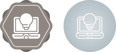 Ampullü bir laptop. Web simgeleri basit illüstrasyon ayarlar 