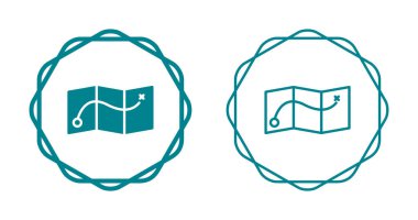 Beyaz arkaplanda izole edilmiş harita simgeleri. vektör illüstrasyonu 