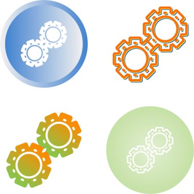 Beyaz arkaplanda izole edilmiş dişli simgeleri