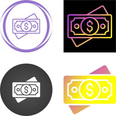 Hat para banknotları beyaz arkaplanda izole simgeleri ayarlayın