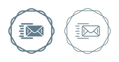 Dairesel sınırları olan iki ana e- posta simgesi