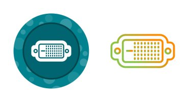 Renkli dış hatları olan dijital video bağlantı simgeleri