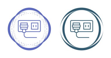 çizgi elektrik prizi, soket, simge beyaz arkaplan üzerinde izole 