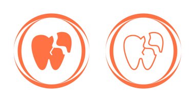 Kırık diş ağı ikonu vektör illüstrasyonu