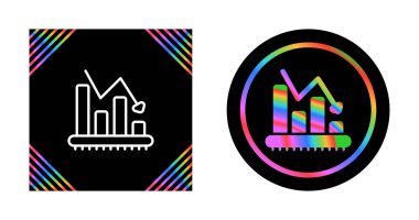 Beyaz arkaplan, düz tasarım vektör illüstrasyonunda izole edilmiş bar grafik simgeleri kümesi.