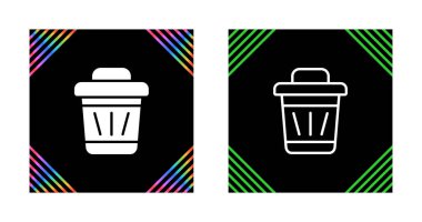 Çöp kutusu simgesi setinin vektör illüstrasyonu 