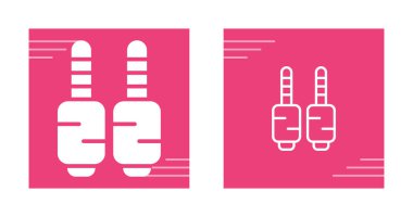 mini-jack eklentileri beyaz arkaplan üzerine simge ayarlar